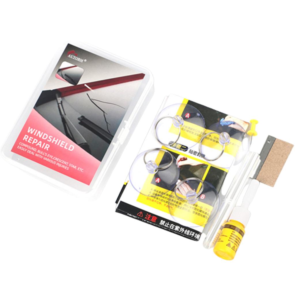 Car Windshield Repair Glass Crack Repair Tool with Pressure Syringes Fix Glass Windshield Crack Chip Scratch Tool