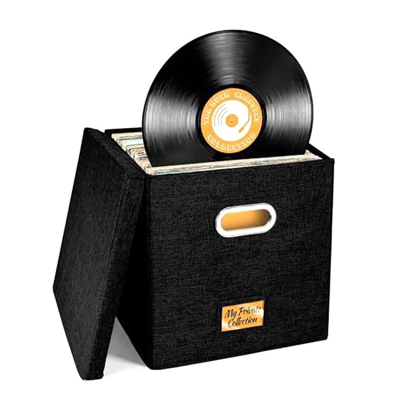 Vinylové krabice na desky s víkem a uchy, prachotěsné, stylové a praktické, organizér na LP desky pro desky