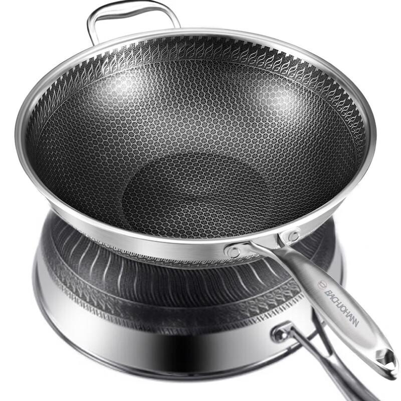 Bach John 316 Stainless Steel Honeycomb Non-stick Wok