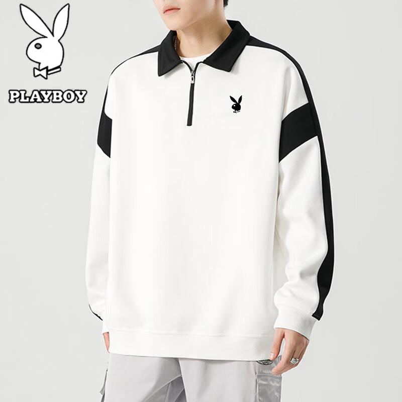Playboy Men's Polo Collar Loose Casual Sweatshirt