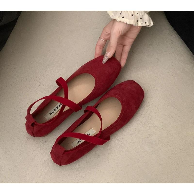 Flat Shoes Women Summer Pink Ballet Shallow Mouth Flats Sole Single Shoe Women's Soft Soled Mary Jane Shoes Pumps Zapatos