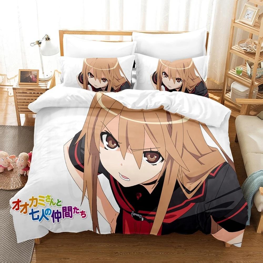 Comforter Ookami-San To Shichinin No Nakama-Tachi Bedding Set Single Twin Full Queen King Size Bed Set Adult Kid Bedroom S