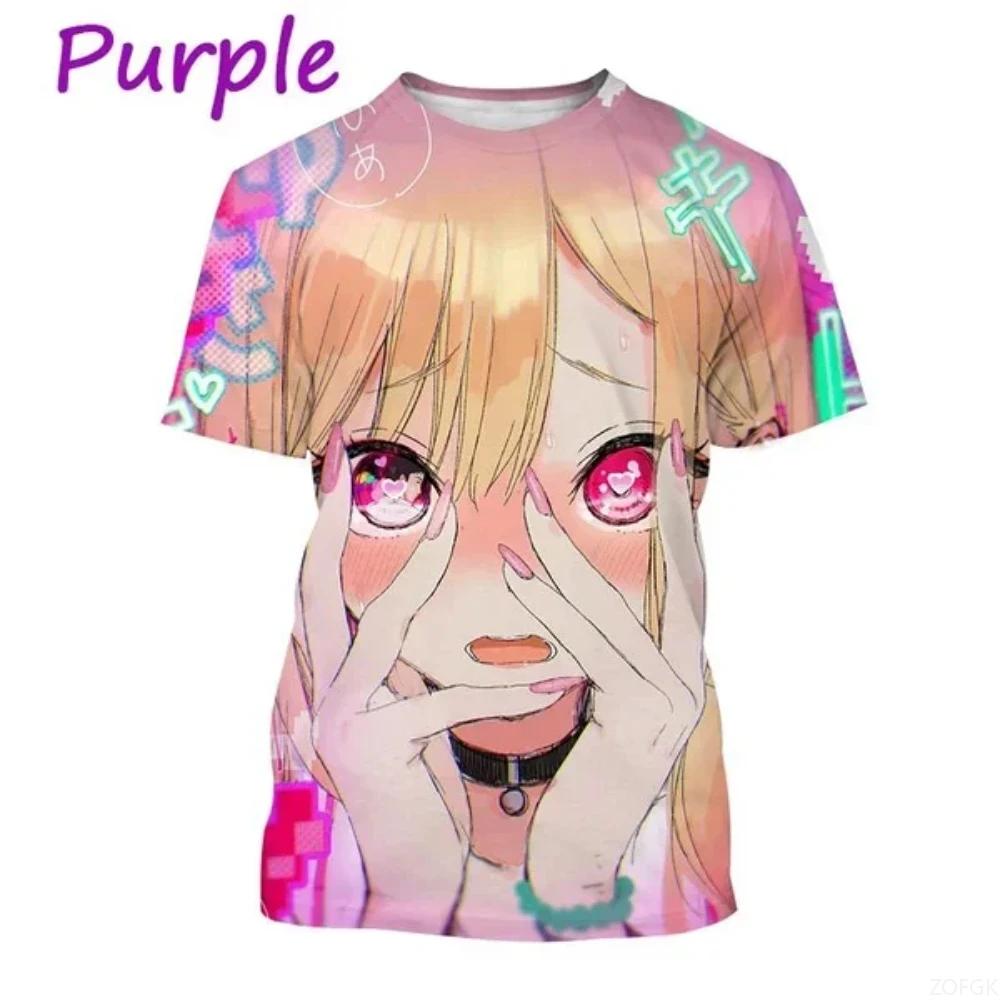 Summer Clothing Harajuku Anime Characters 3D Printed Round Neck Breathable Short Sleeved Casual Top for Men and Women
