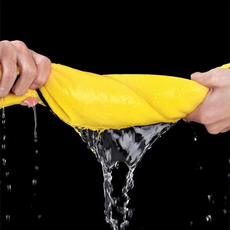 Thickened Car Washing Towel Double Layer Microfiber Cleaning Towels Car Window Glass Detailing Drying Cloths Auto Wash Supplies