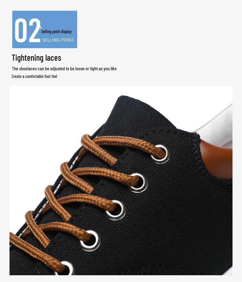 Breathable Spring Autumn Korean Style Men's Casual Low-Top Canvas Shoes