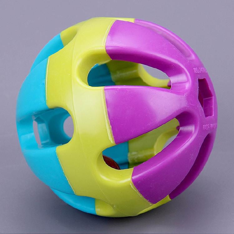 Interactive Dog Toy Plastic Hollow Ball with Bell for Medium Large Breed Dogs