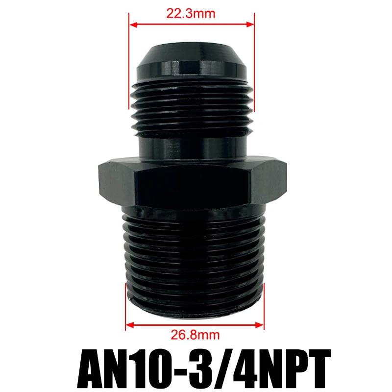 4AN 6AN 8AN 10AN 12AN To 1/2" 1/4" 1/8" 3/8" 3/4" NPT Oil Cooler Adapter Male Straight Fuel Hose Pipe Tube Thread Flare Fitting