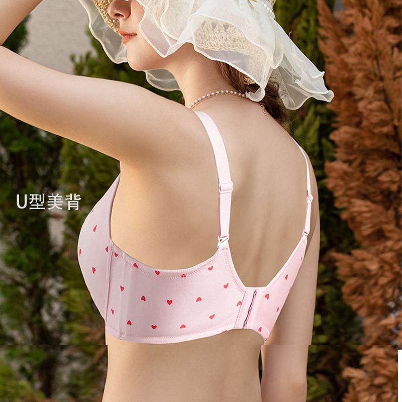 Large size underwear women's seamless big breasts are small and sexy, gather and close the secondary breasts, anti-sagging adjustment type thin bra