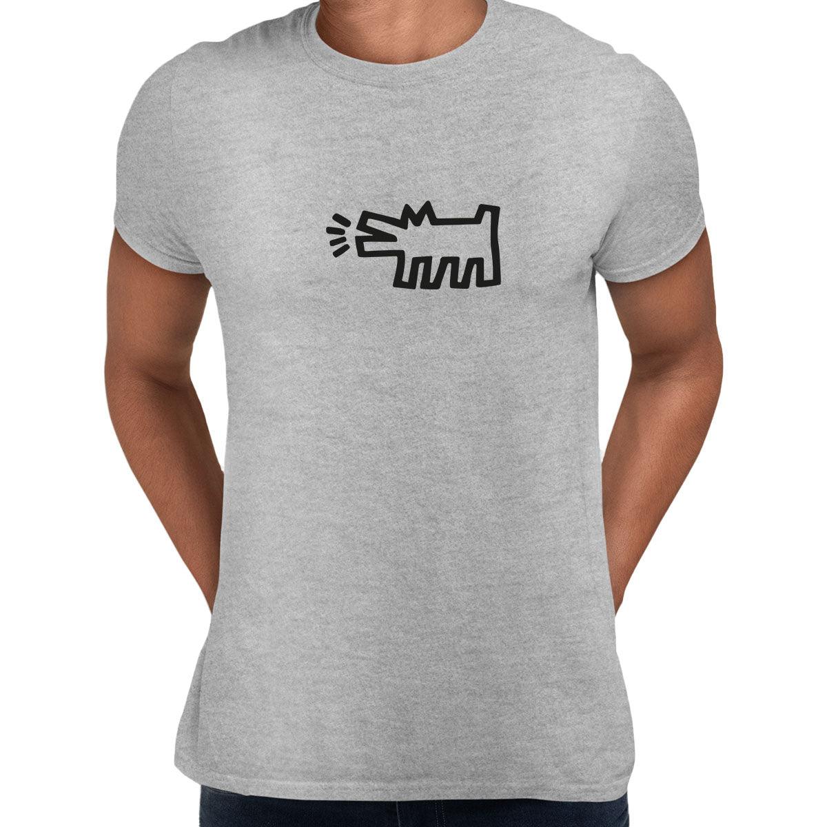 Barking Dog Talking Heads Abstract Pop Art Heart Unisex T-Shirt S серый