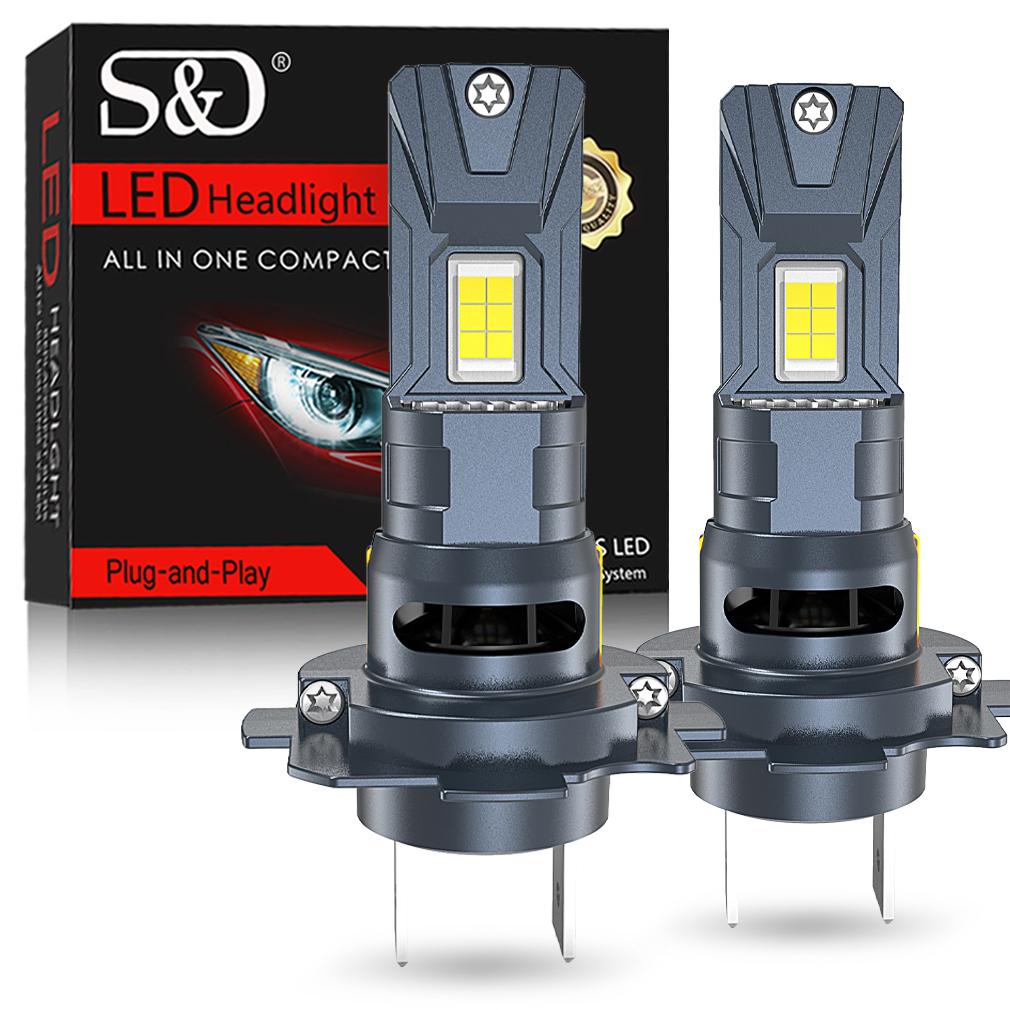 2 Adet 32000LM H4 LED Far Ampulü Mini Turbo H7 H11 LED H8 9005 HB3 9006 HB4 70W Araba Sis Lambası Yüksek/Düşük Işın Far Otomatik Tak-Çalıştır Lamba 6500K Beyaz