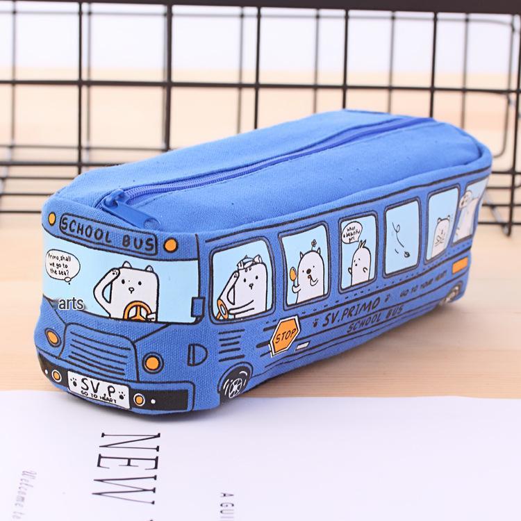 

Creative Large Capacity Cartoon Bus Pencil Case - Cute Korean Style