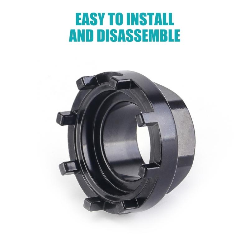 Bicycles Carbon Steel Sleeve Repair Replacement 8 Notch Cartridge Bottom Bracket Chainring Lockring Install Remover Tool