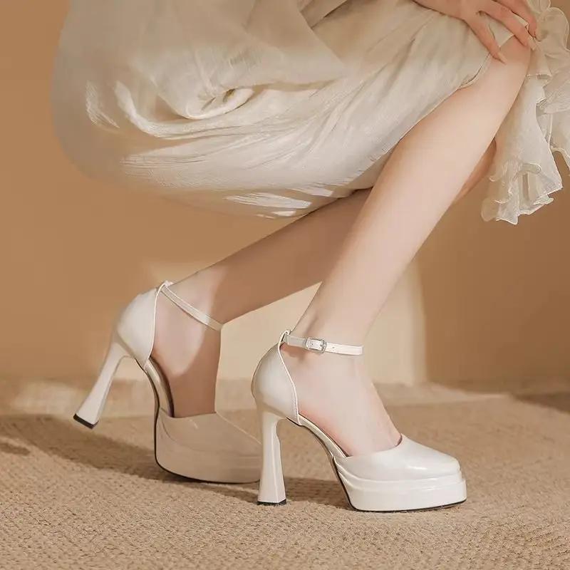 Spring Autumn Wedding Party High Heel Shoes Fashion Shallow Buckle Shoes Dancing Stripper Pumps Shoes