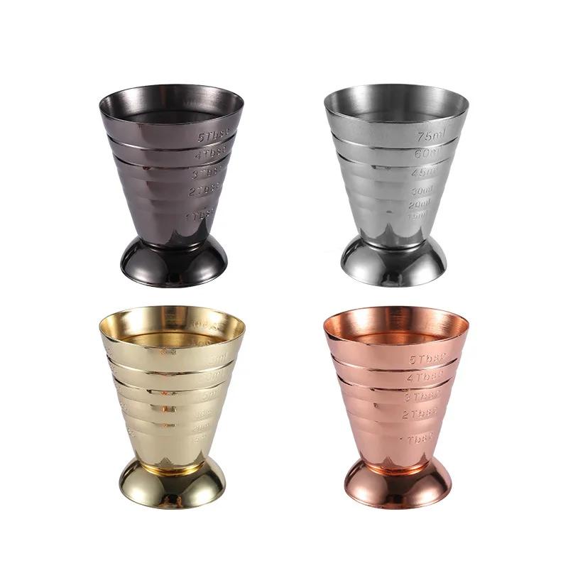 75ML Stainless Steel Measure Cup Cocktail Tool Bar Mixed Drink Accessories 3 In 1 Cocktail Tools Bar Jigger Cup