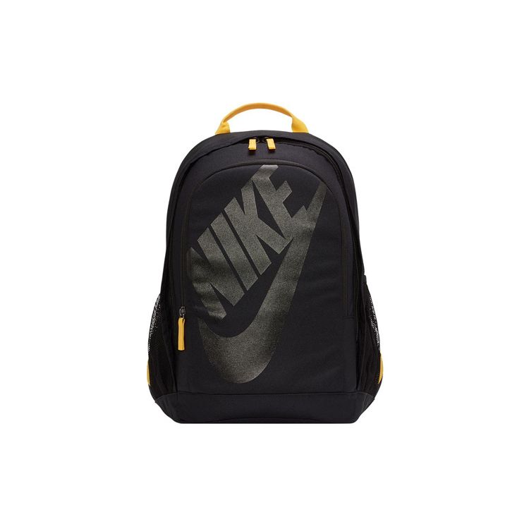 Nike Hayward Large Logo Student Fabric Backpack Unisex Backpack Black Yellow CK0953-011 Black & Yellow