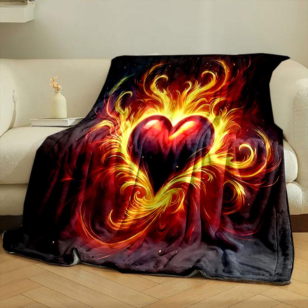 Fiery Heart Design print blanket soft and cozy perfect for the living room bed sofa or a nap,gift