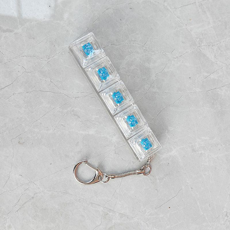 5 Keys Mechanical Keyboard Axis Tester LED  Button Keycap  Keychain Keyboard Keychain Toy Finger Keyboard Caps Toy