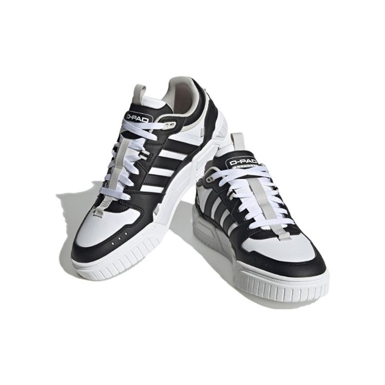 Adidas Neo D-Pad Leather Comfortable Trendy Slip-Resistant Durable Lightweight Low-Top Skate Shoes Unisex Sneakers Black White IG7586