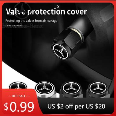 Car Sticker Car Valve Cap Wheel Tire Air Stem Cover Universal Accessories For Benz W202 W212 W126 W140 W168 W177 CLS GLE GLC GLS