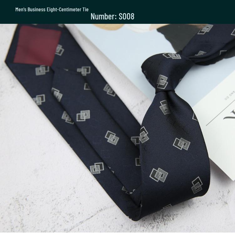 Retro Polka Dot and Stripe Men's Tie - 8cm Business Casual Korean Style Fashion Accessory