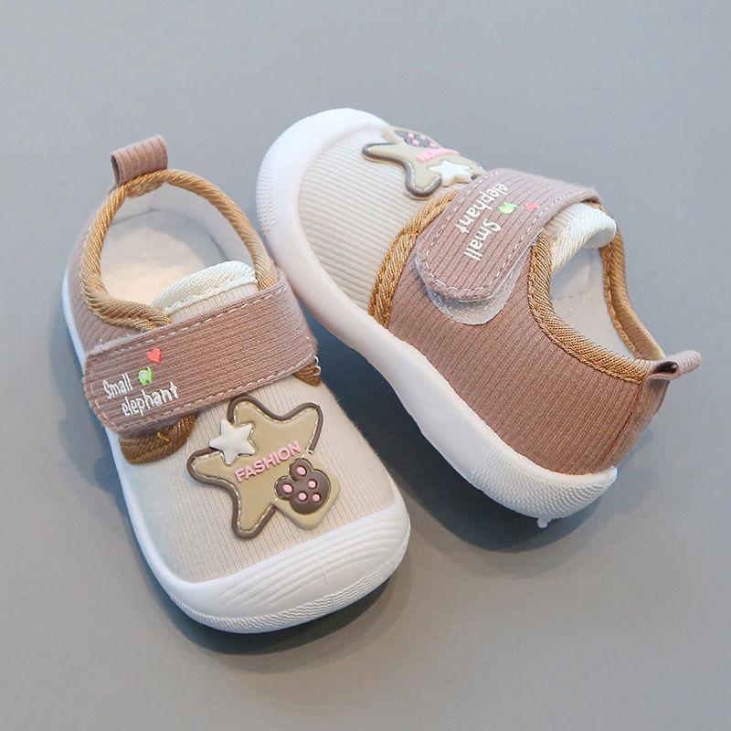 

New Baby Walking Shoes for Both Boys and Girls Are Soft-soled Breathable Fabric Shoes That Will Make Noise 16 хакі
