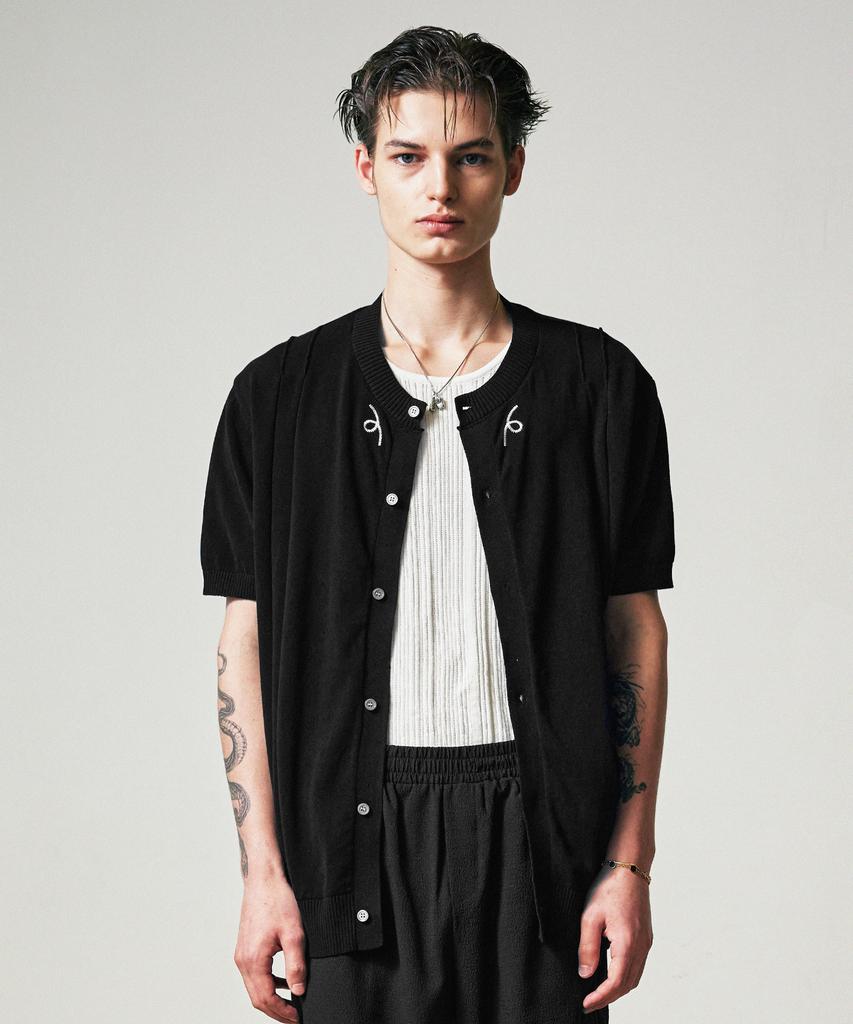 SSY Filigree Half Sleeve Summer Cardigan Black