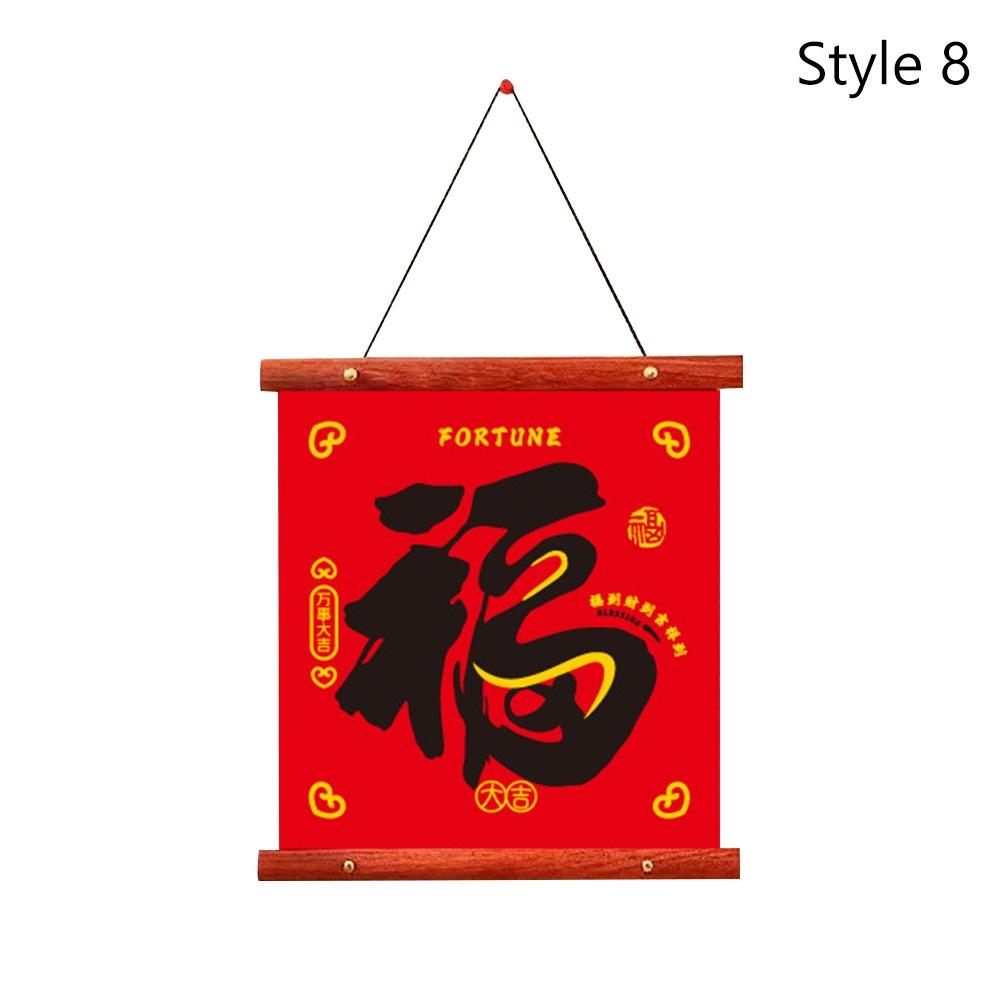  Pendentifs de Calligraphie Chinoise Rouge Flanelle Ornements pour la Maison Décoration à Suspendre Nouvel An