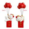 Lucky Cat Sculpture Statue Decorative Art Craft with Balloon Party Gift Creative
