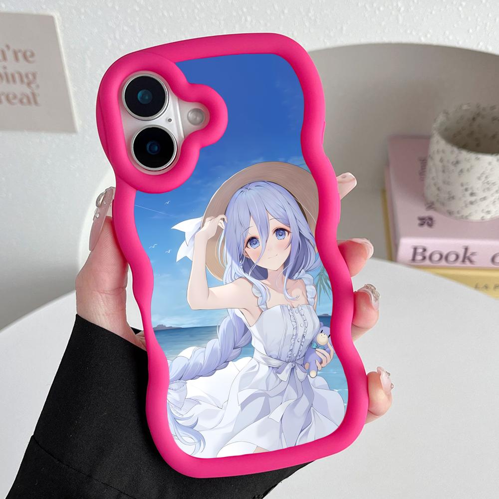 Date a Live Mio Takamiya Wavy Edge TPU Mobile Phone Case for iPhone 17 16 15 14 13 12 11 Air Pro Max Plus Colorful Cover