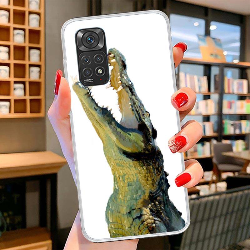 Crocodile Animal Cover Phone Case For Xiaomi Redmi Note 15 14 13 12 11 10 Pro Plus 14S 12S 11S 11T 11E 10S Soft Fundas Shell Red