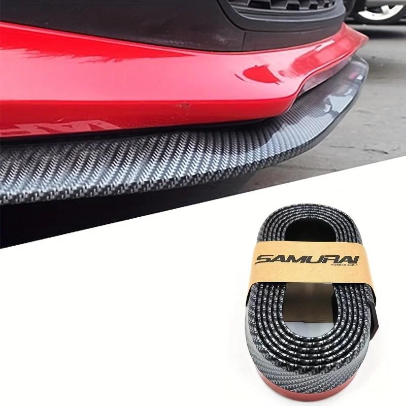 Car Bumper Lip Stickers Soft Carbon Fiber Car Rubber Bumper Strip Outside Bumper Front Lip Car Bumper Protectors