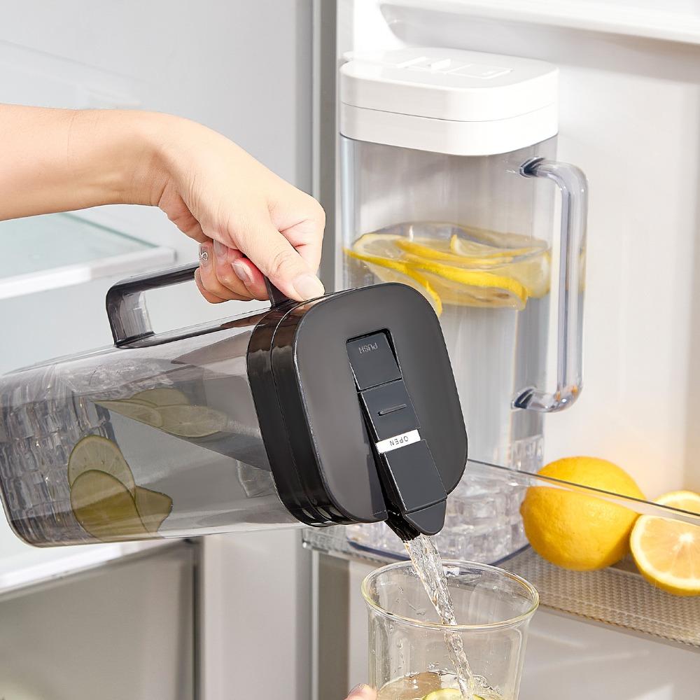 Flip Cover Refrigerator Water Pitcher Transparent Cold Brew Teapot Cold Water Kettle  Fruit Juice