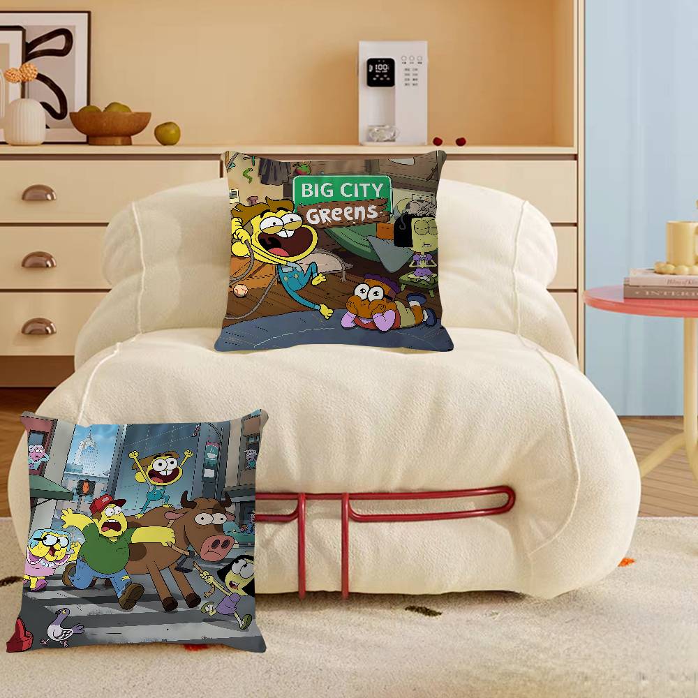 B-Big City Greens Decorative Room Aesthetics Pillow Case Home Decor Bedroom Sofa Bed Couch Pillow Cover 45x45