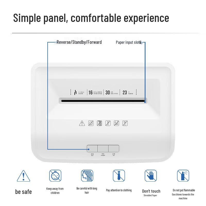 Deli Commercial Level 4 Security 16-Sheet Paper Shredder