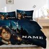 Custom Name Cartoon Harryl Bedding 3 Piece Set HD Print Duvet Cover Pillowcases for Teens Adult Bedroom Decoration