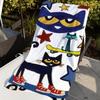 cute P-Pete Cat A cat who loves music Towel Quick Drying Beach Towels Are Suitable For Swimming Pools Camping Yoga And The Gym