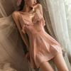 V-Neck Sexy Women Nightdress Lace Hollow Out Fashion Sleepwear+T Pant Suit
