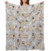 Playing Cream Belgian Malinois - Gray Background Throw Blanket Winter Beds Decorative Beds Luxury St Heavy Blankets