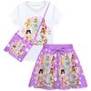 Bambina Ragazza T-shirt Manica Corta con Stampa KATSEYE Gonna Borsa Set di Vestiti
