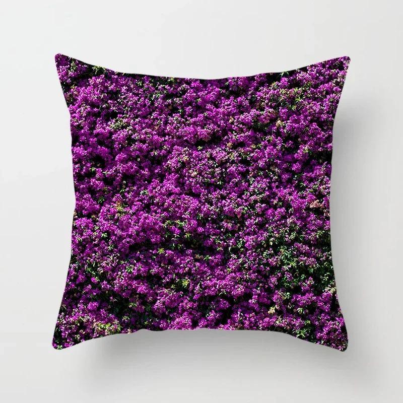 Home Decor Flowers Sunrise Sunset Field Print Pillow Cover Sofa Bedside Car Office Seat Cushion