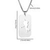 Collana Ciondolo Accessorio Acciaio Inossidabile Piatto Quadrato Vuoto