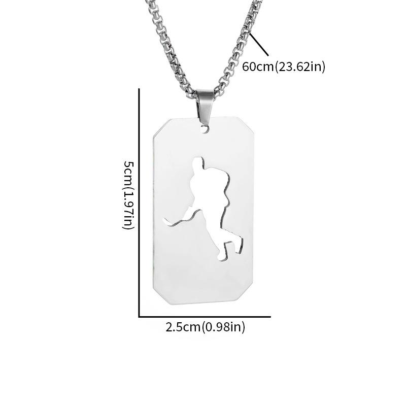 Collana Ciondolo Accessorio Acciaio Inossidabile Piatto Quadrato Vuoto