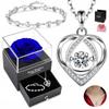Silver Necklace Heart Pendant Women' Gift for Woman + Bracelet