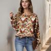 Women's Casual Shirts Long Sleeve Tops Button Up V Neck Loose Knit Fall Favorites For Women