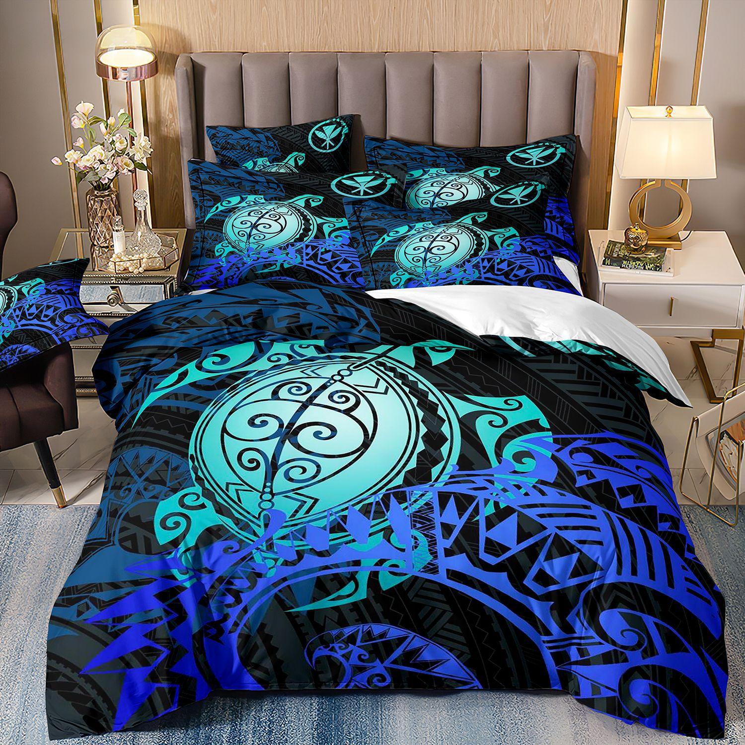 

3-Piece 3D Printed Quilt Cover Sea Turtle Marine Life Animal Kit Bedding EU Twin 135x200cm
