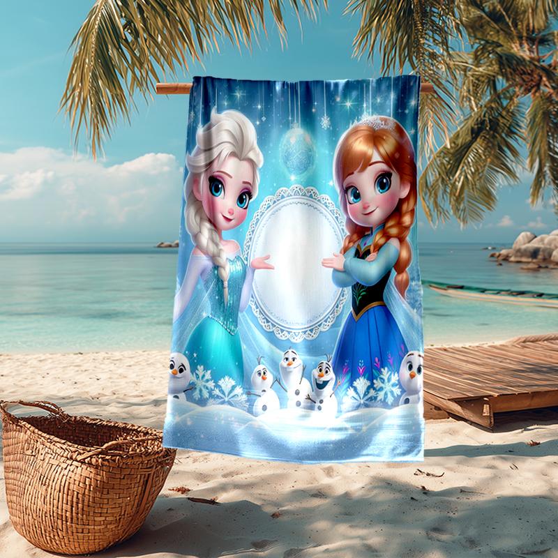 Ultra-Soft Beach Towel with Elsa Theme,Ideal for Pool - Camping, Diving - Perfect Travel Essential, Vibrant Beach Towel.