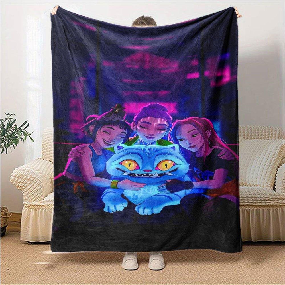 1pc Hunter X Kopo group Themed Flannel Blanket Suitable for Bed, Home Decor, Graduation Gifts, Easter, Back to School, Christmas, All Season Use