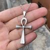 Glossy Men'S Necklace Ancient Egyptian Talisman Of Life Pendant Sweater Chain