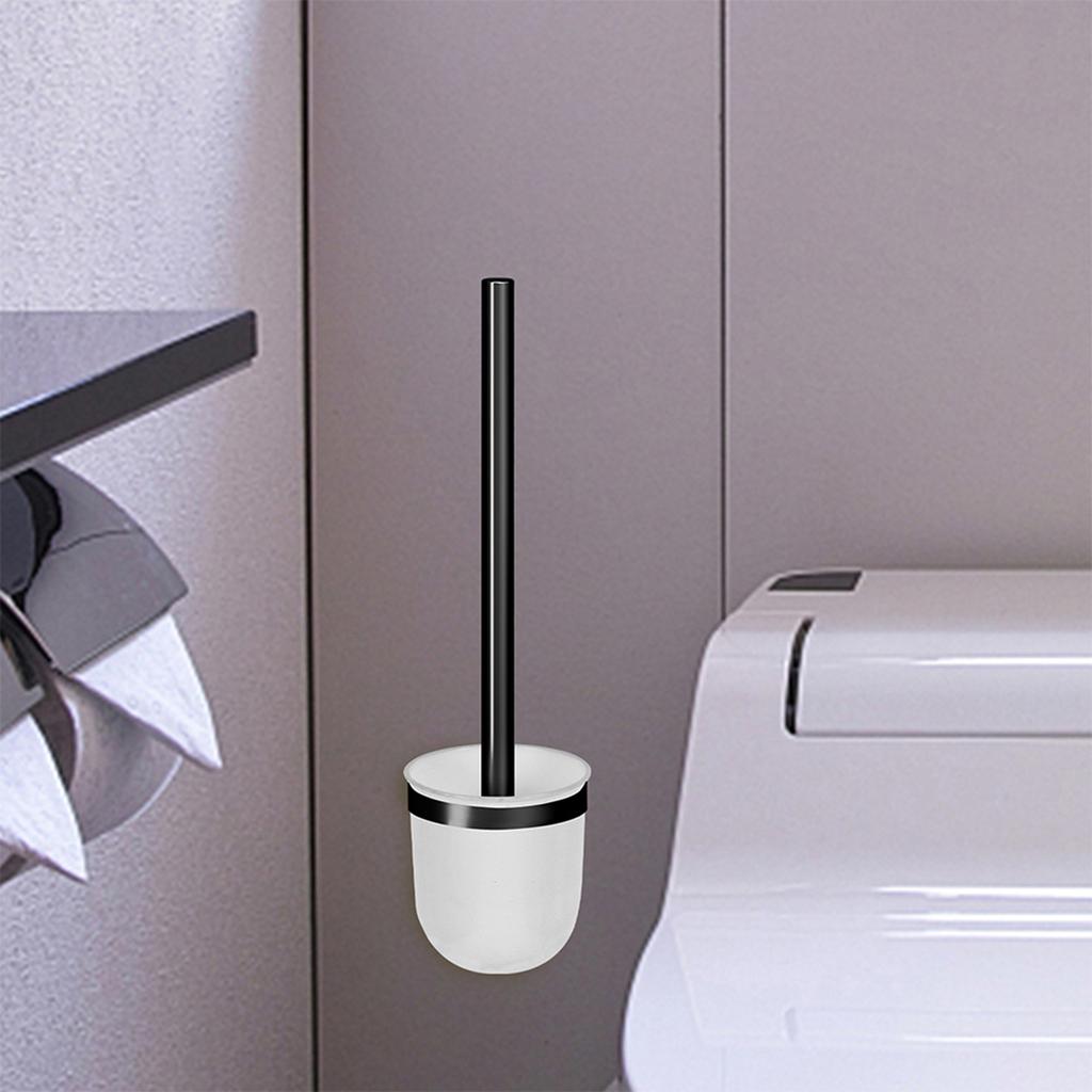 2 porta scopino per WC in plastica, dimensioni compatte, organizer per strumenti di pulizia del bagno, design elegante