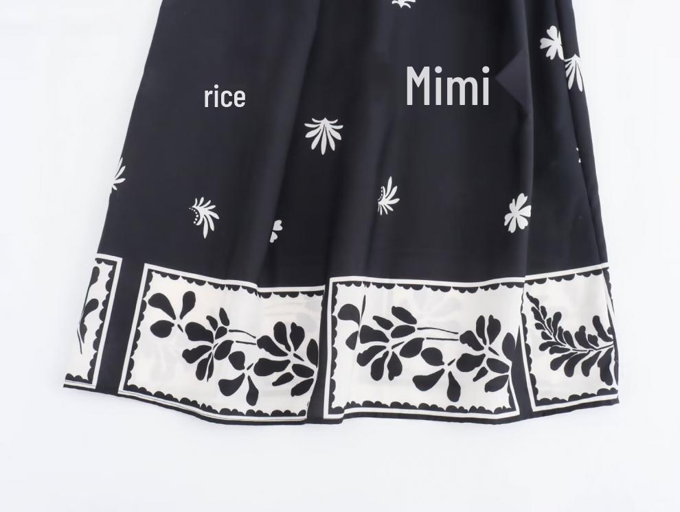 European & American Retro Women's Print Midi Sling Dress